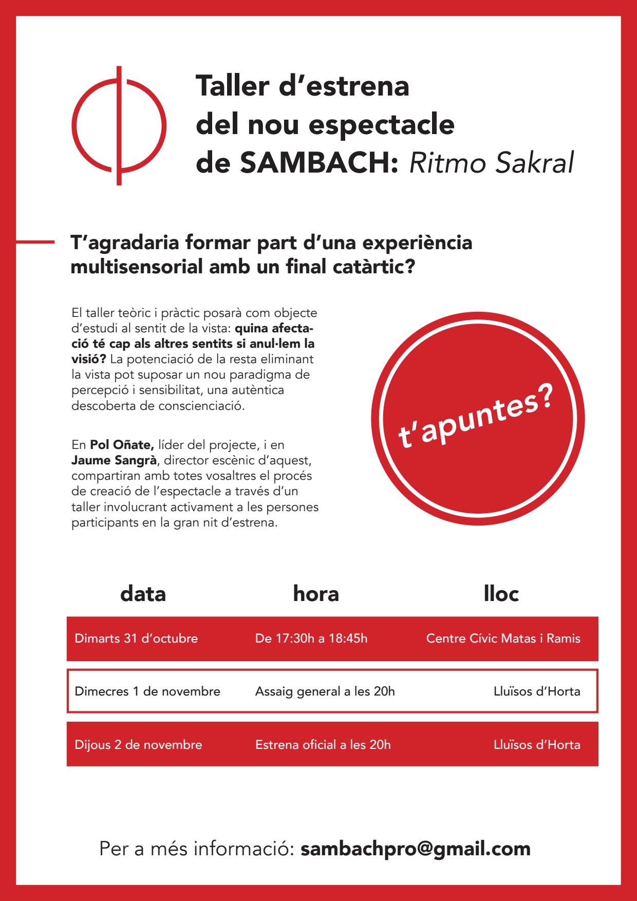 Taller: Ritmo Sakral